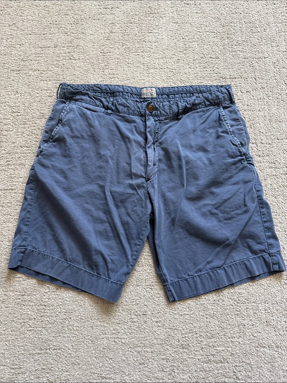 Faherty Men’s Blue Flat Front Chino Shorts - 34